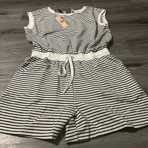 Striped Black and White Jumpsuit